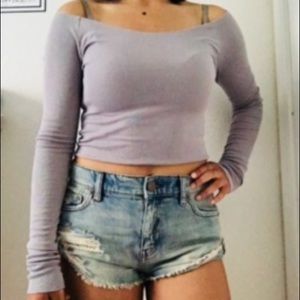 ON HOLD Grey Off the shoulder top